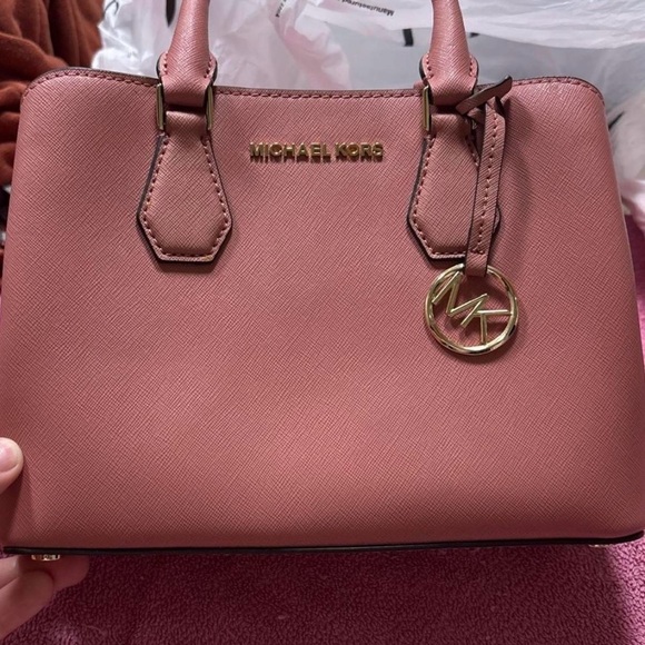 Michael Kors Rose Satchel with Gold Accents - Picture 1 of 1